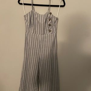 Japna blue and white striped jumpsuit